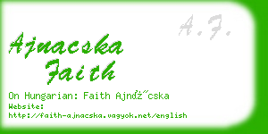 ajnacska faith business card